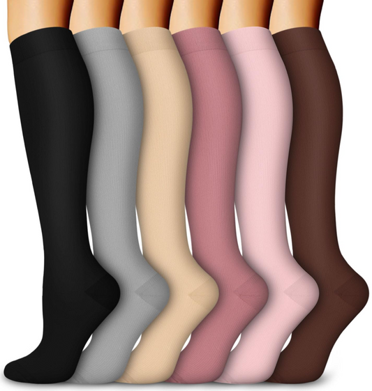 6 Pairs Compression Socks – Solid