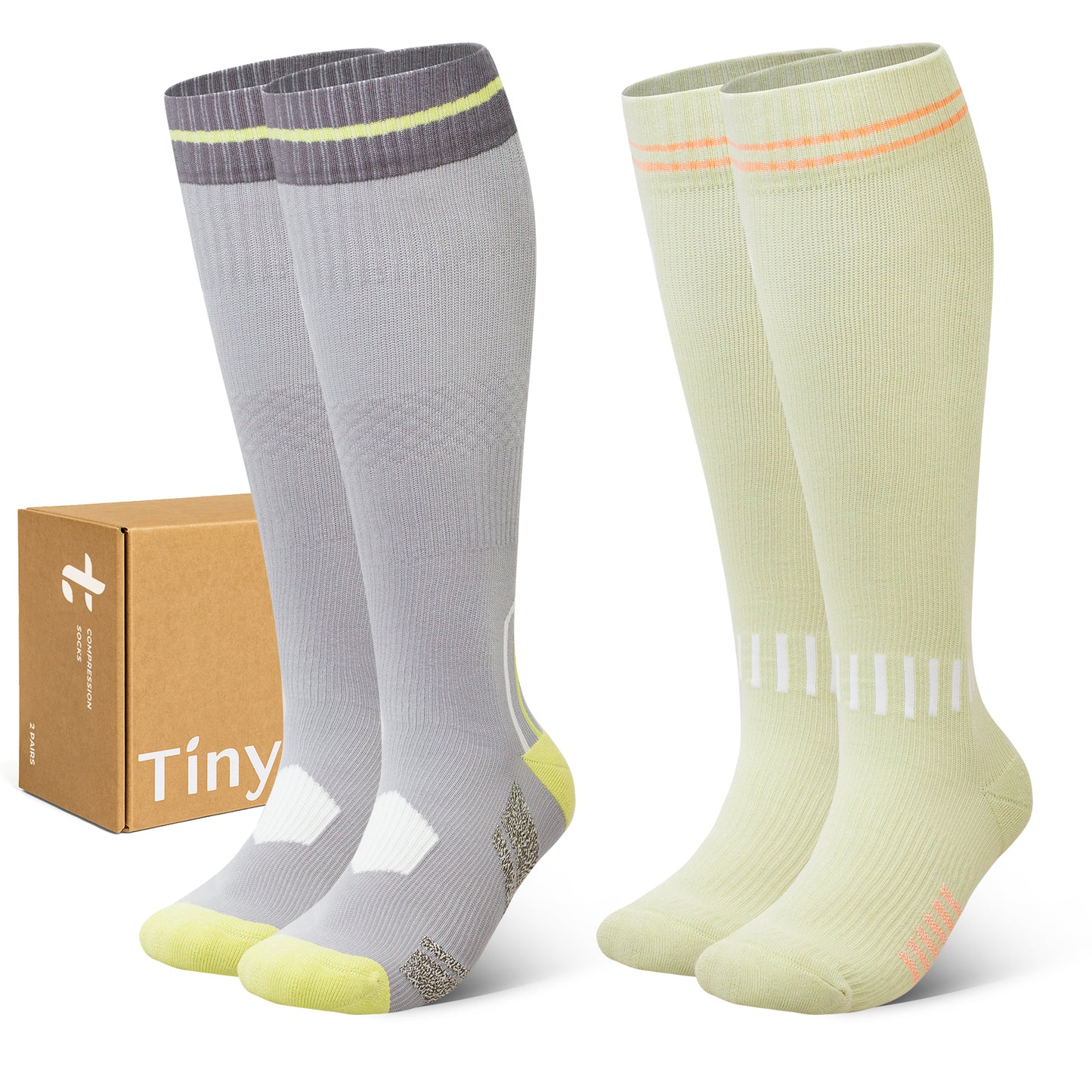 2 Pairs Wide Calf Compression Socks