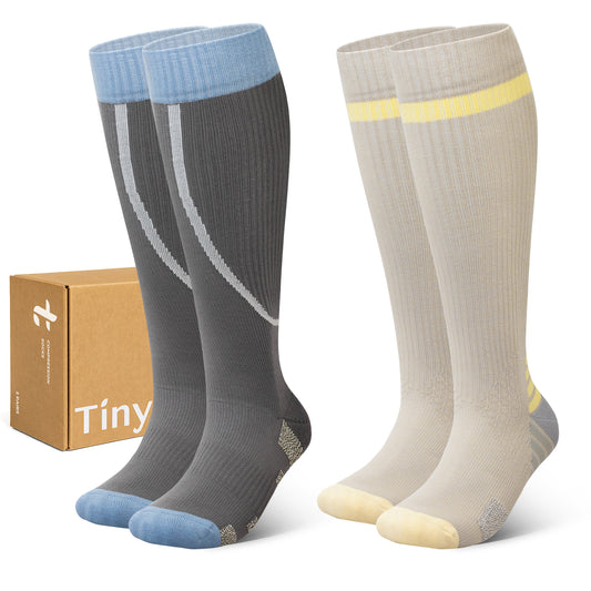 2 Pairs Wide Calf Compression Socks