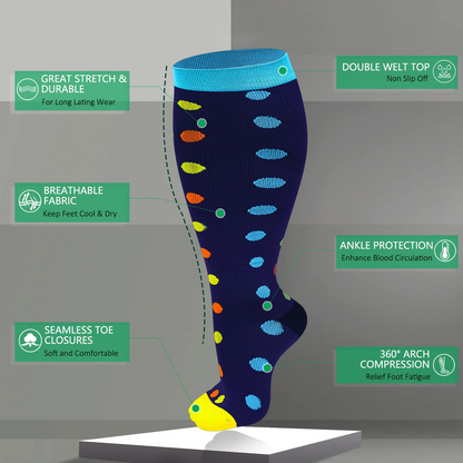 3 Pairs Plus Size Compression Socks – Nurse Series