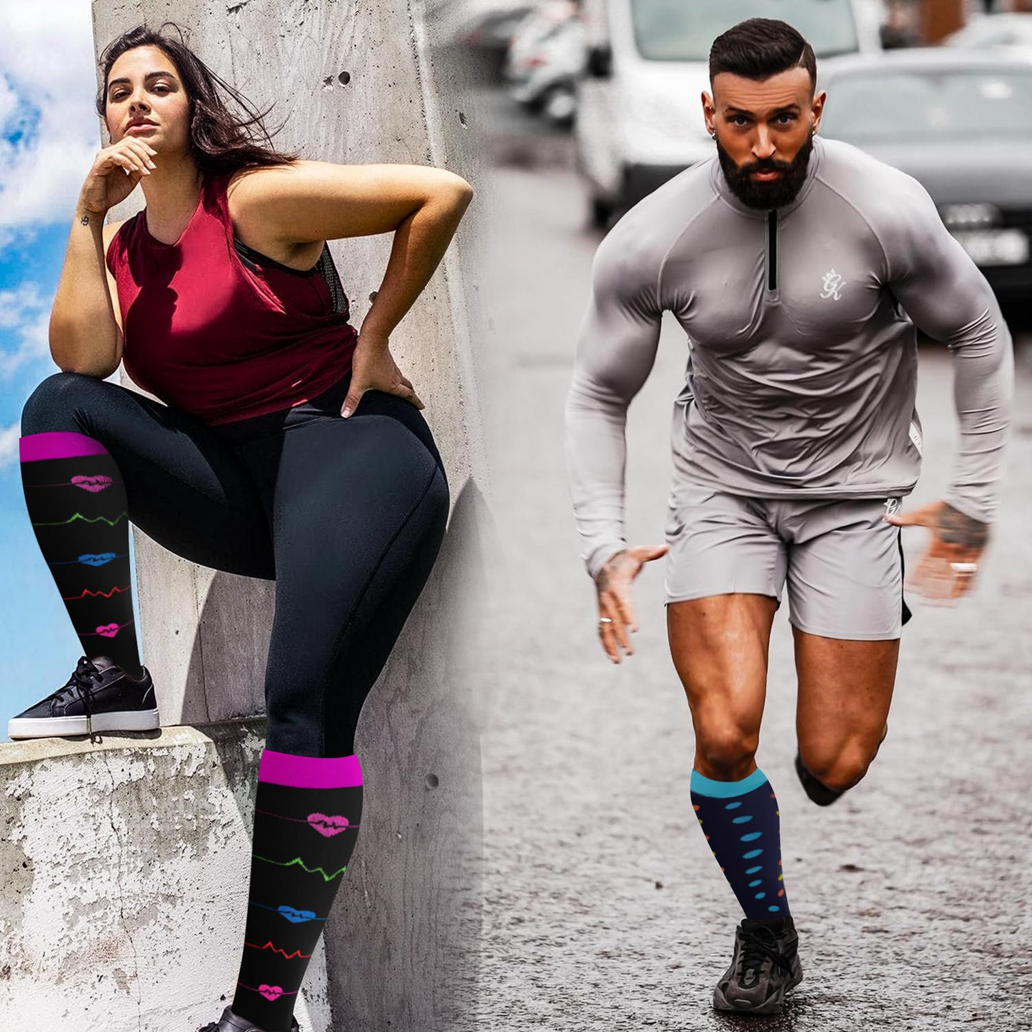 3 Pairs Plus Size Compression Socks – Nurse Series