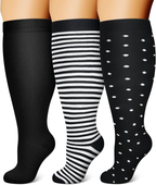 3 Pairs Plus Size Compression Socks – Dots
