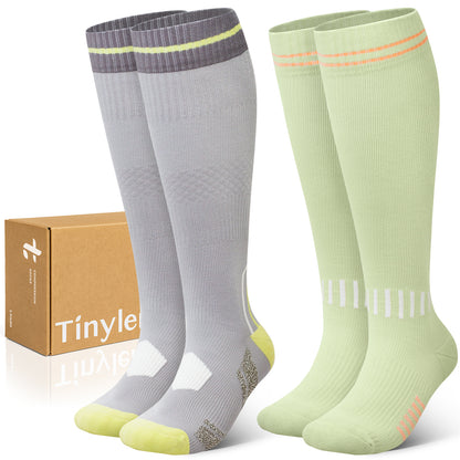 2 Pairs Wide Calf Compression Socks