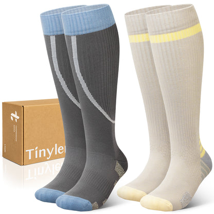 2 Pairs Wide Calf Compression Socks