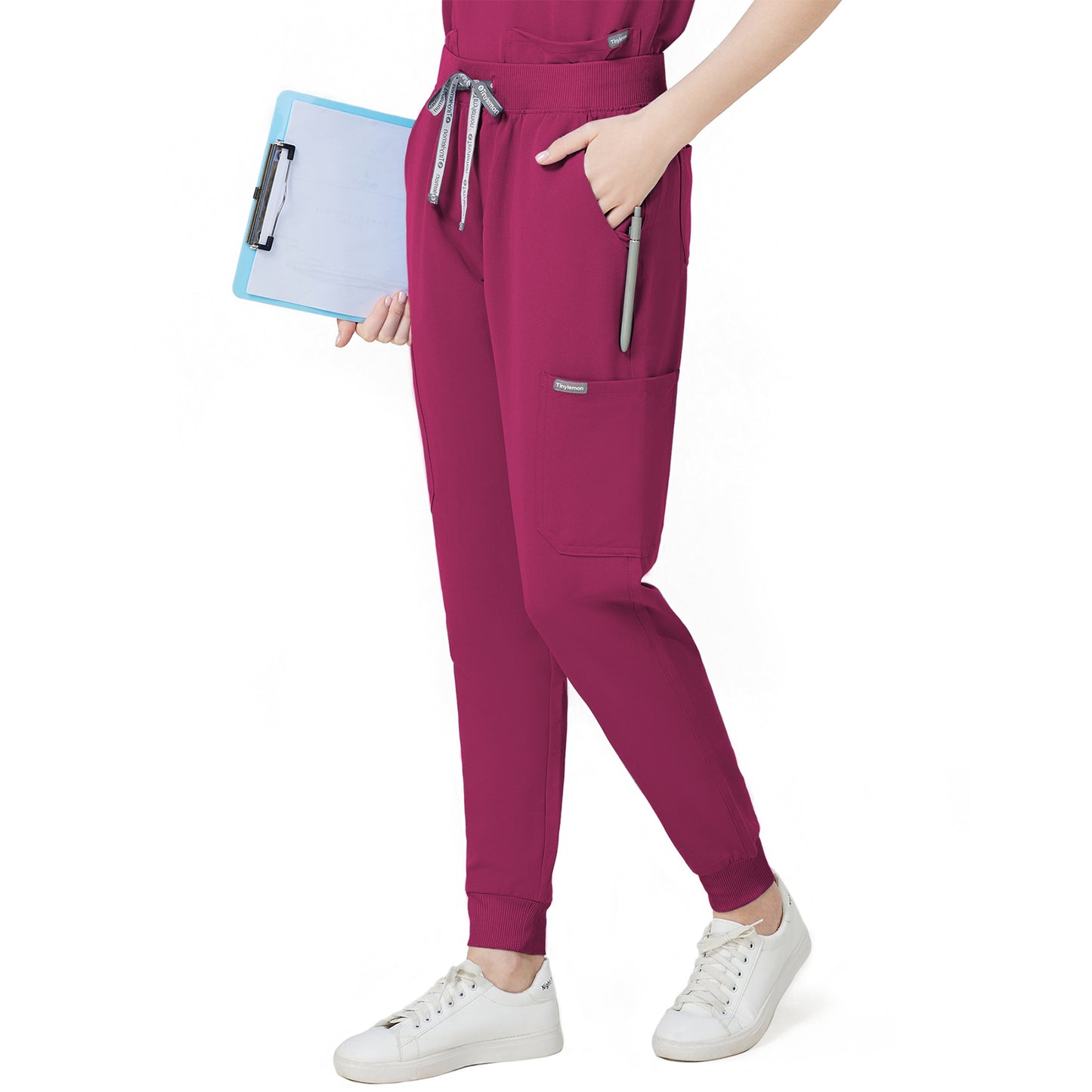 Scrub Pants for Women - Wine Red