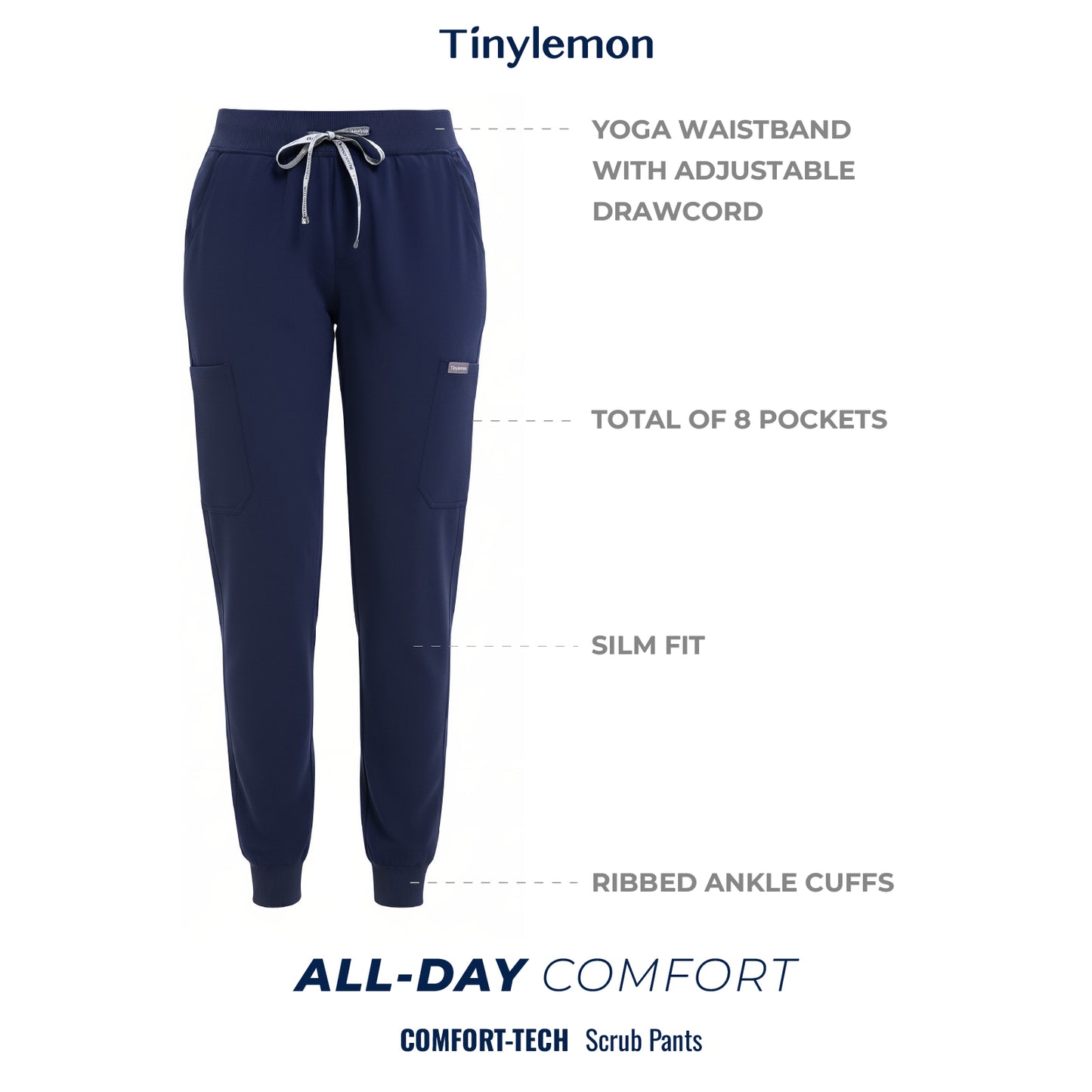Scrub Pants for Women - Navy Blue