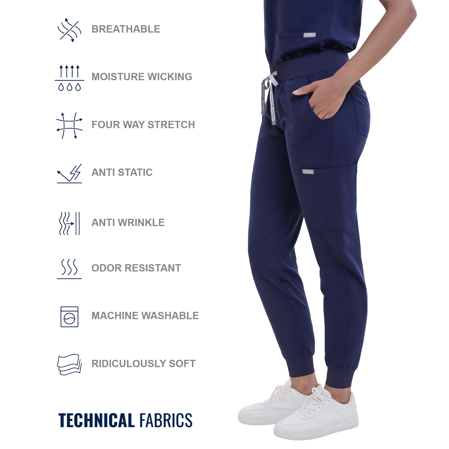 Scrub Pants for Women - Navy Blue