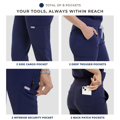 Scrub Pants for Women - Navy Blue