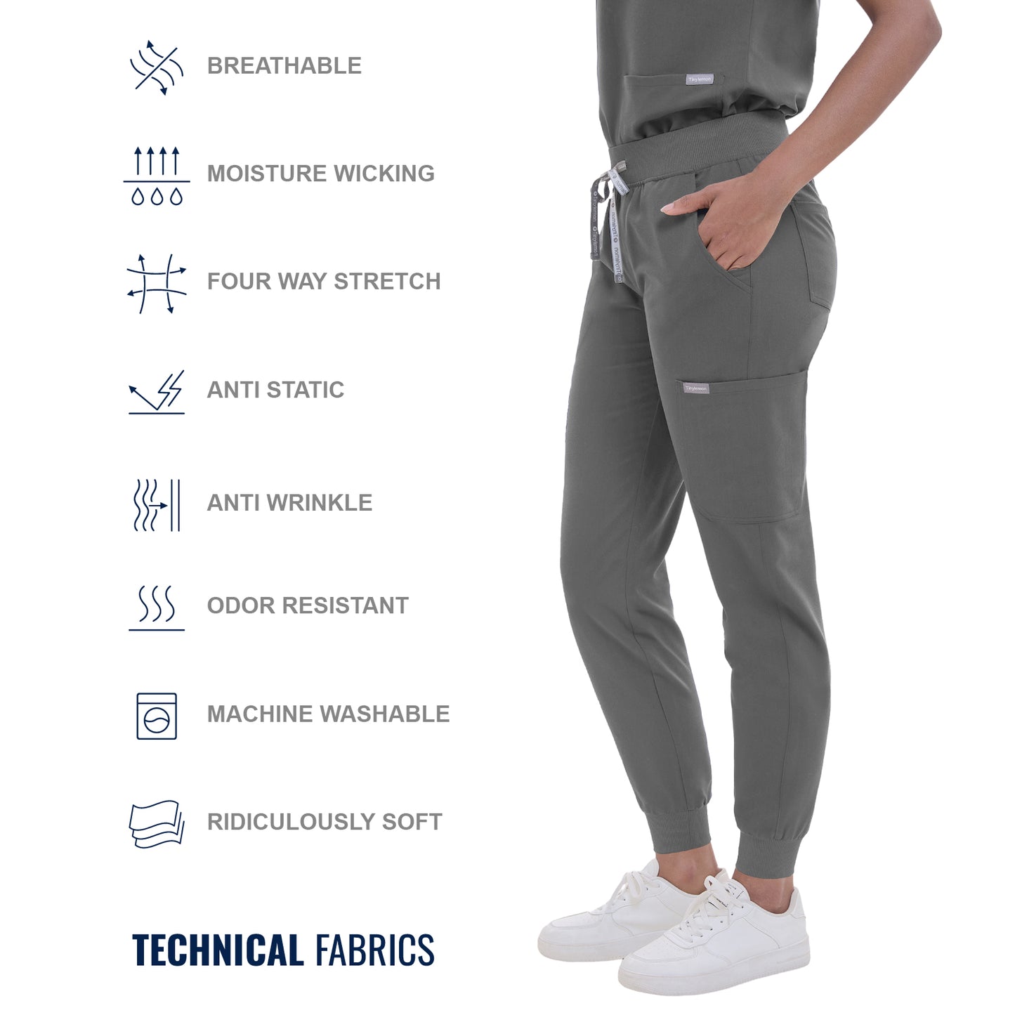 Scrub Pants for Women - Grey