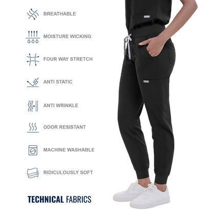 Scrub Pants for Women - Black