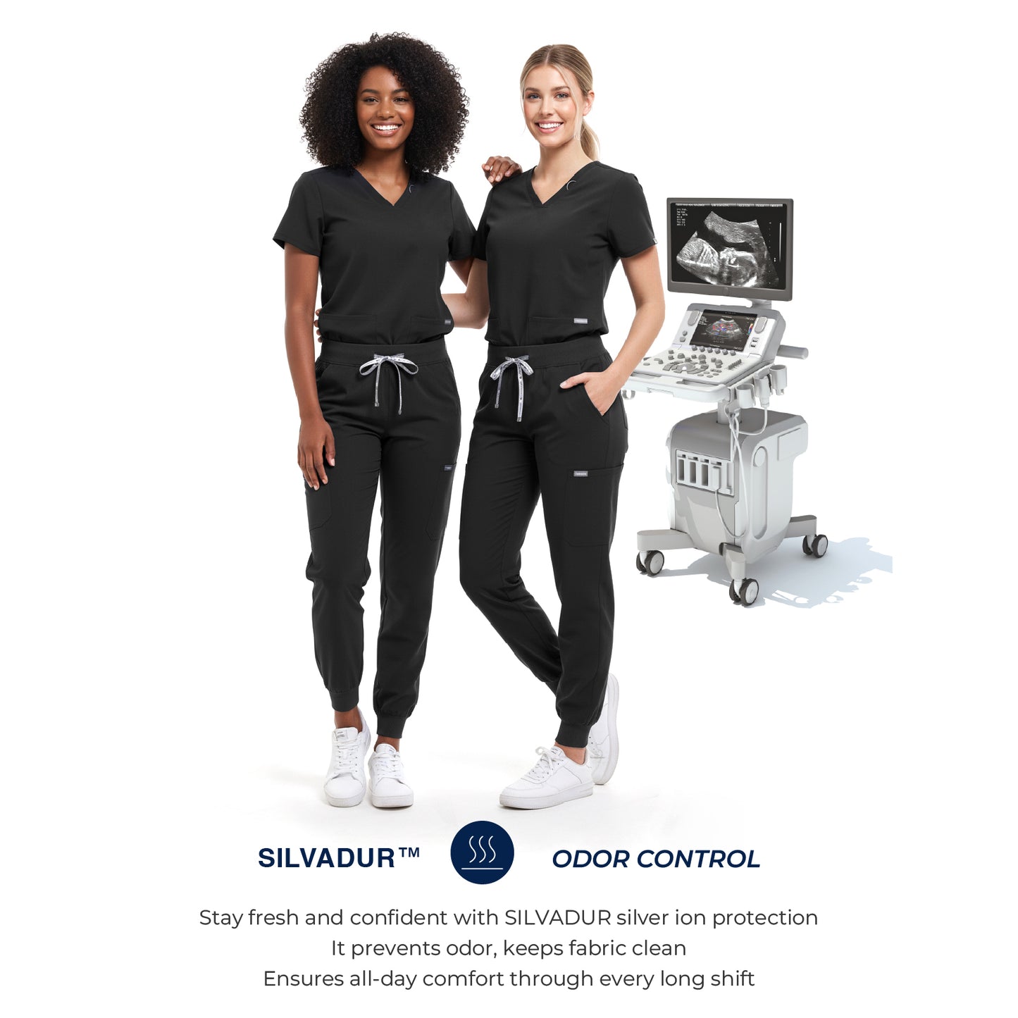 Scrub Pants for Women - Black