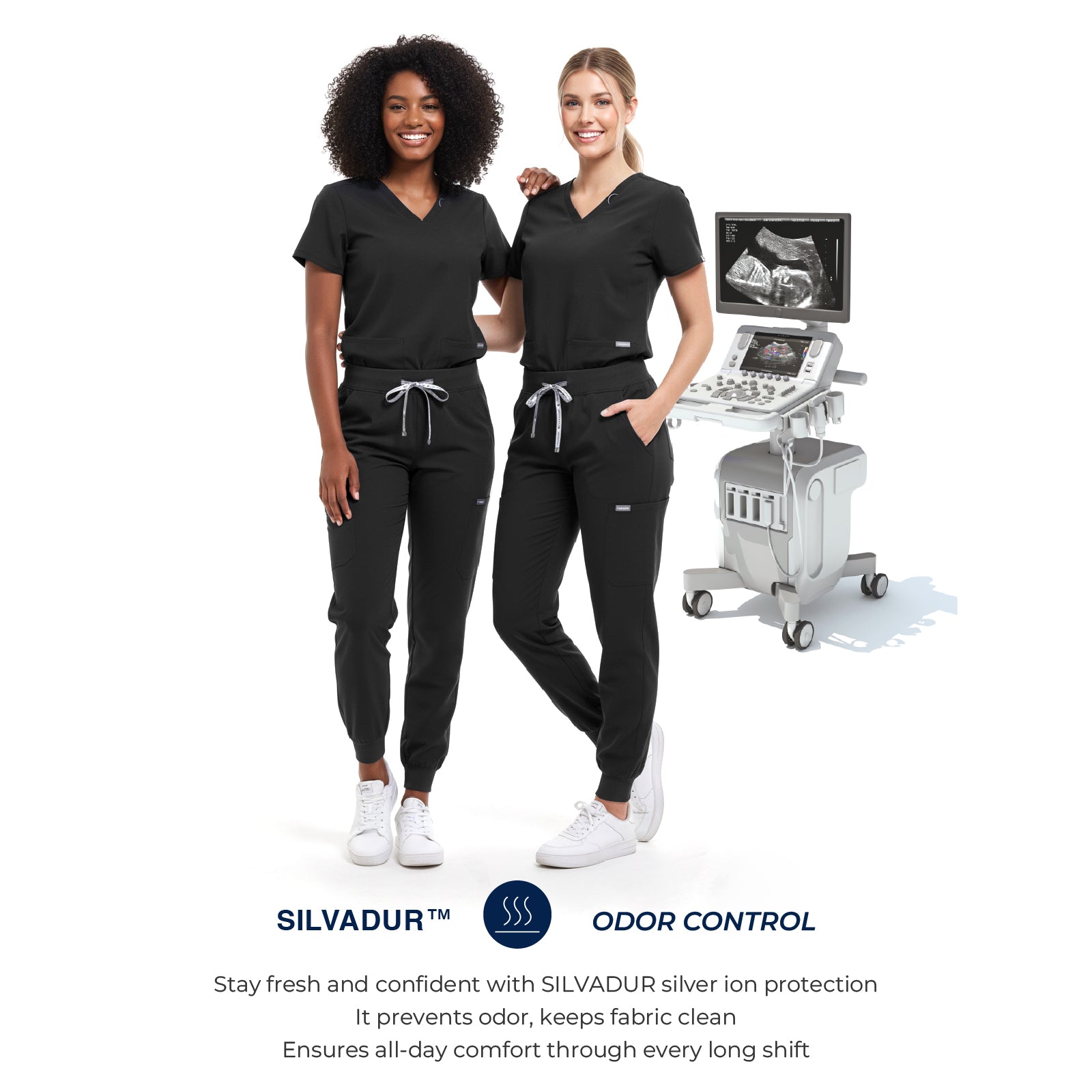 Scrub Pants for Women - Black