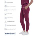 Scrub Pants for Women - Wine Red