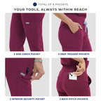 Scrub Pants for Women - Wine Red