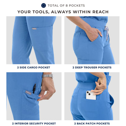 Scrub Pants for Women - Ceil Blue