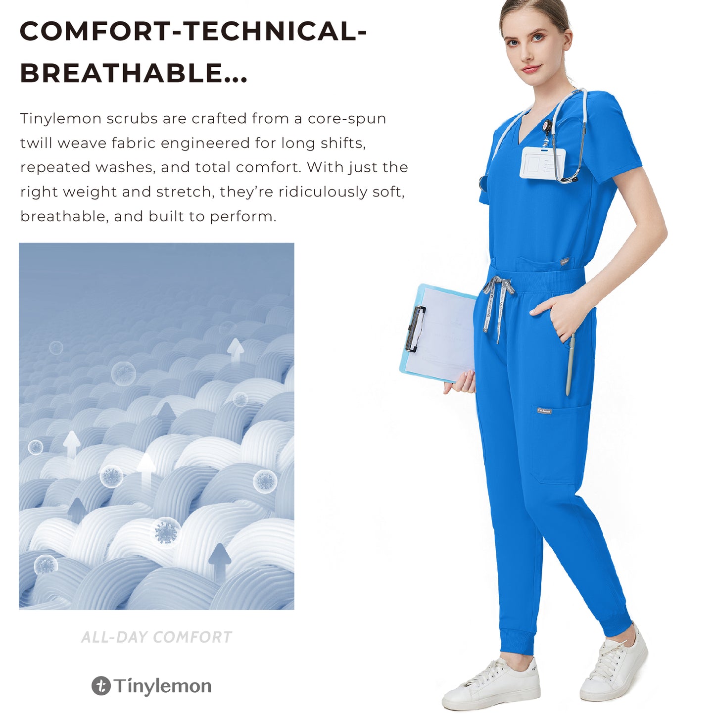 Scrub Pants for Women - Black