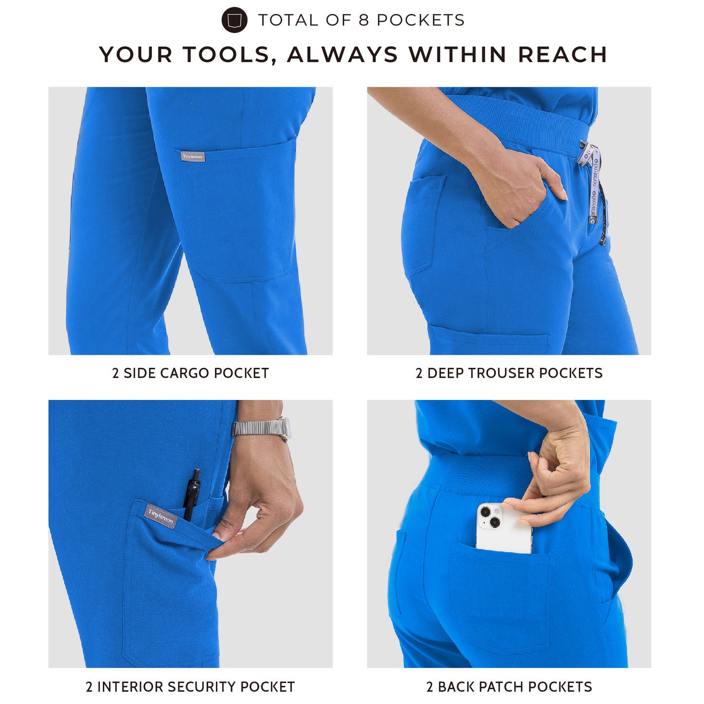 Scrub Pants for Women - Black