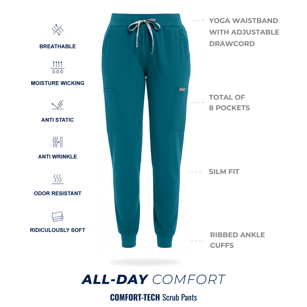Scrub Pants for Women - Caribbean Blue