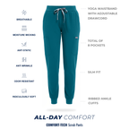 Scrub Pants for Women - Caribbean Blue