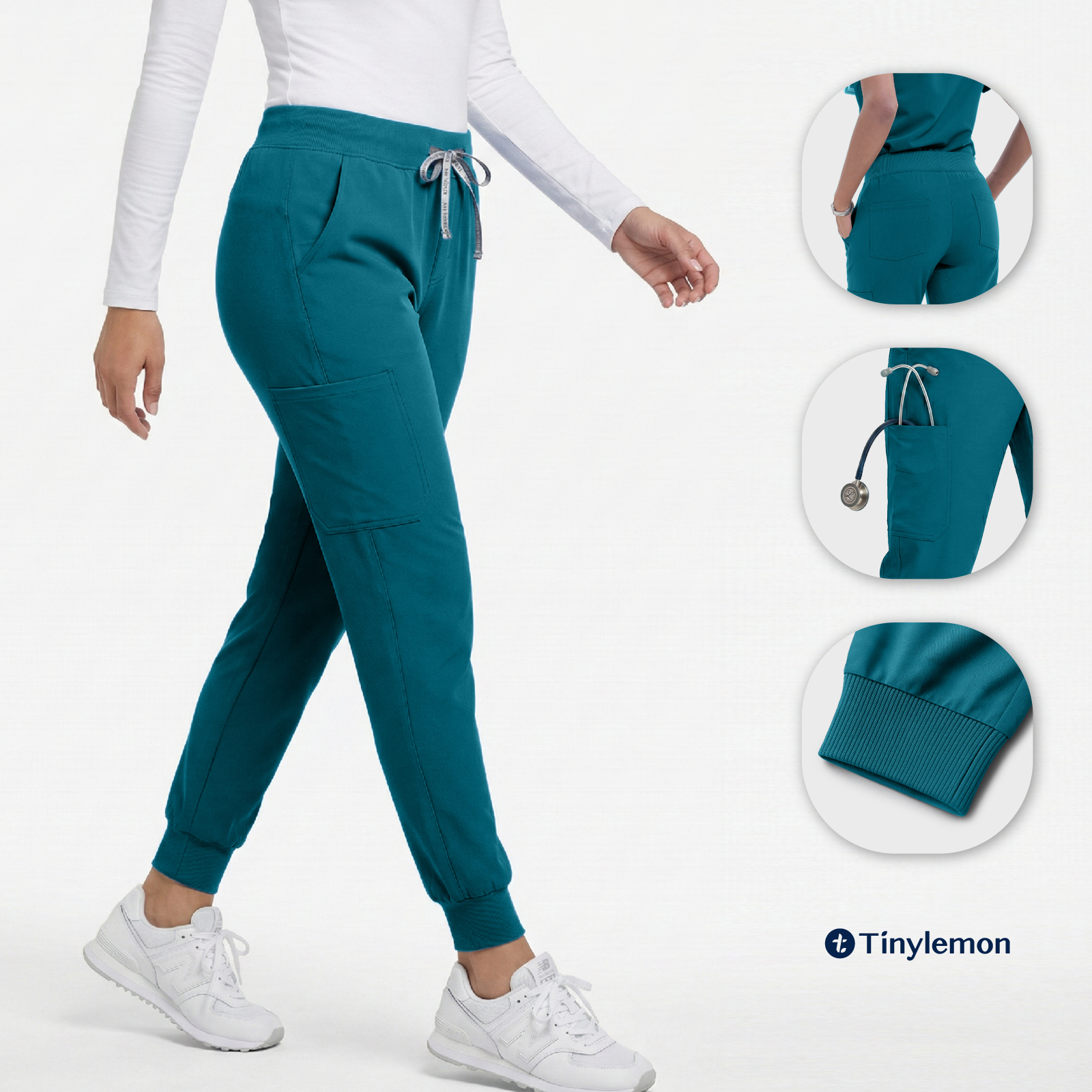 Scrub Pants for Women - Caribbean Blue