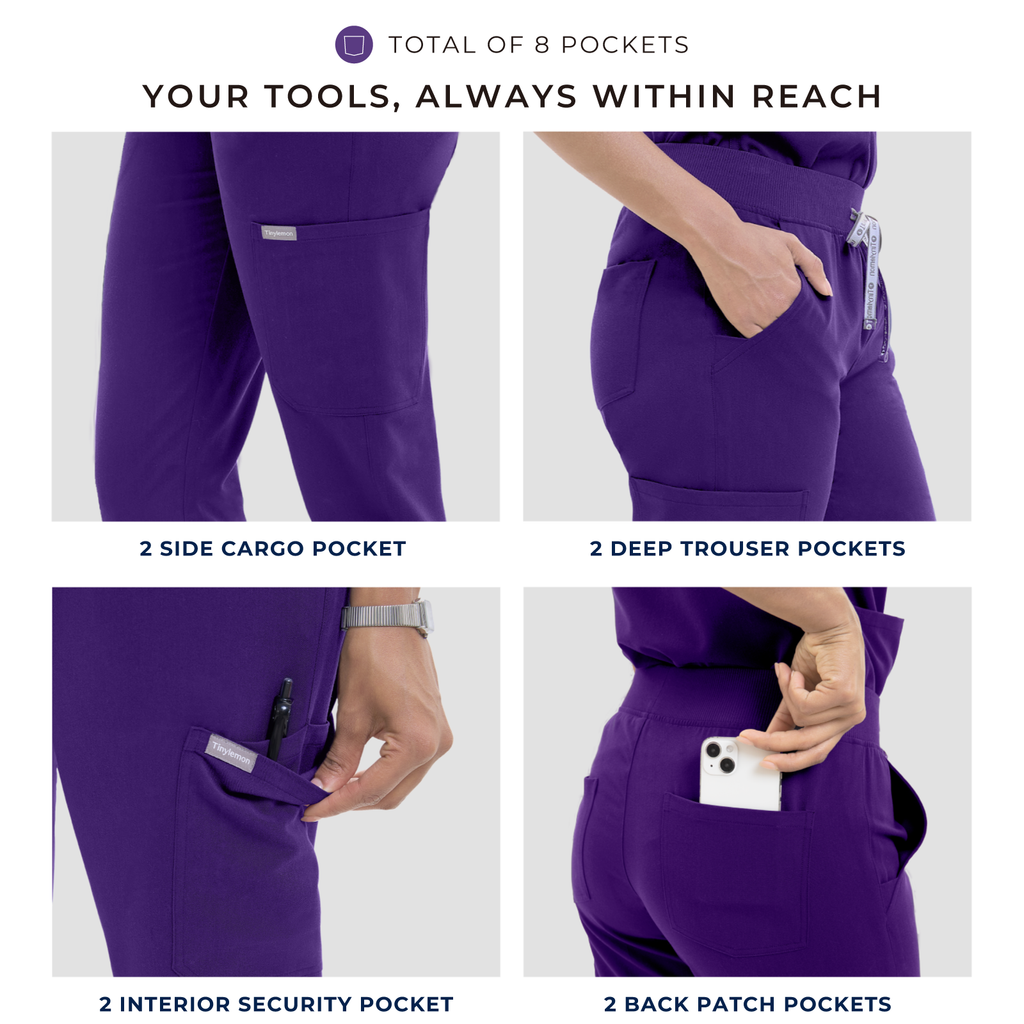 Scrub Pants for Women - Eggplant