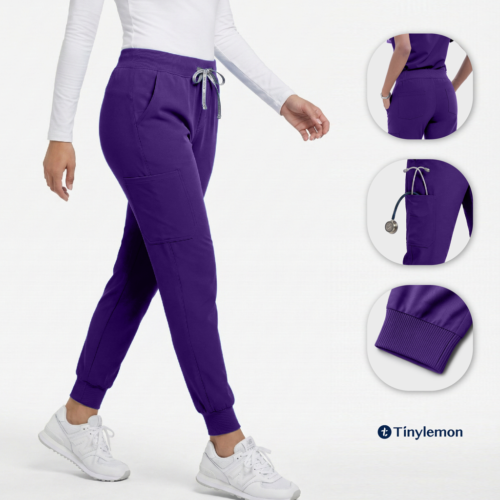 Scrub Pants for Women - Eggplant