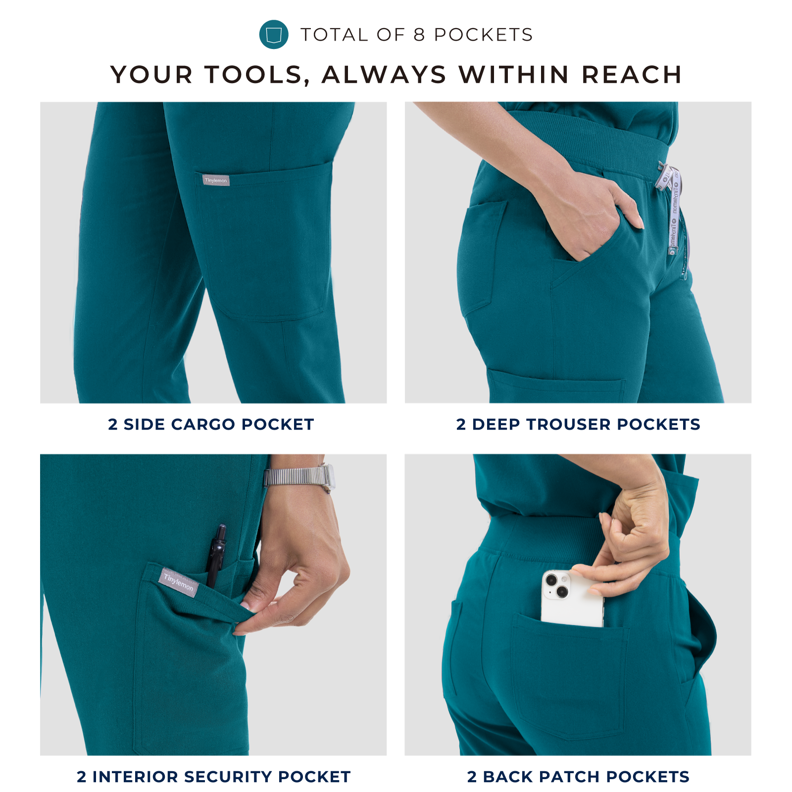 Scrub Pants for Women - Caribbean Blue