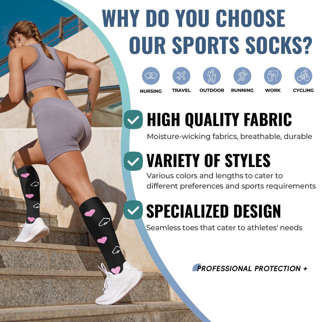 6 Pairs Compression Socks – Solid