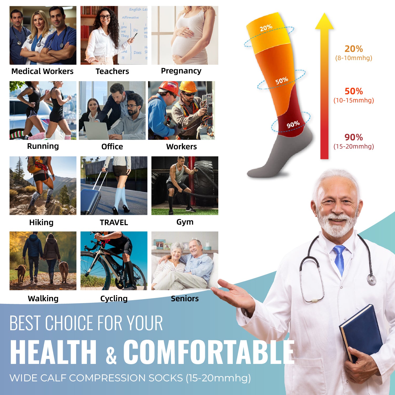 6 Pairs Compression Socks – Animals